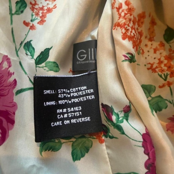 Black Rivet Blue Trench Jacket Floral Lining Size L - Picture 3 of 3